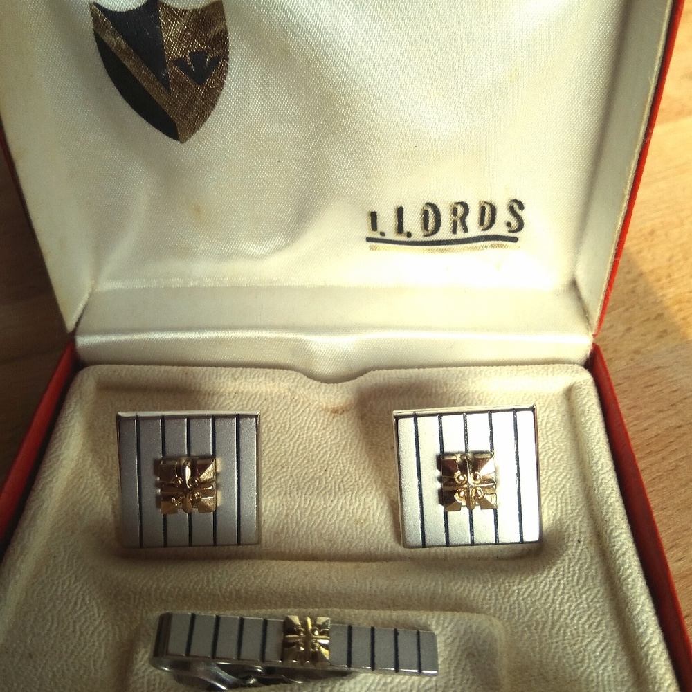 Vintage Swank Cuff links Tie clip Set Mid Century